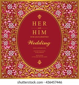 Wedding card, invitation card, or card with abstract background. Islam, Arabic, Indian, Dubai.