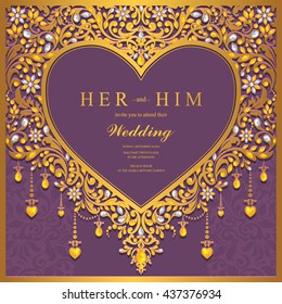 Wedding card, invitation card, or card with abstract background. Islam, Arabic, Indian, Dubai.