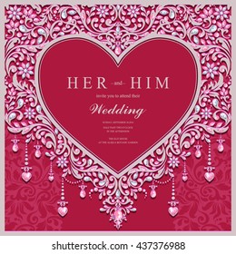 Wedding card, invitation card, or card with abstract background. Islam, Arabic, Indian, Dubai.