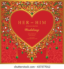 Wedding card, invitation card, or card with abstract background. Islam, Arabic, Indian, Dubai.
