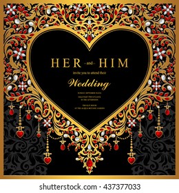 Wedding card, invitation card, or card with abstract background. Islam, Arabic, Indian, Dubai.