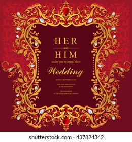 Wedding card, invitation card, or card with abstract background. Islam, Arabic, Indian, Dubai.