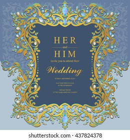 Wedding card, invitation card, or card with abstract background. Islam, Arabic, Indian, Dubai.