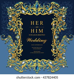 Wedding card, invitation card, or card with abstract background. Islam, Arabic, Indian, Dubai.
