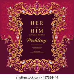Wedding card, invitation card, or card with abstract background. Islam, Arabic, Indian, Dubai.
