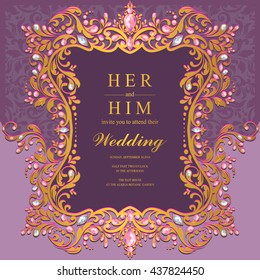 Wedding card, invitation card, or card with abstract background. Islam, Arabic, Indian, Dubai.