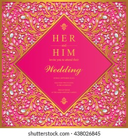 Wedding card, invitation card, or card with abstract background. Islam, Arabic, Indian, Dubai.