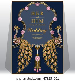 Wedding card, invitation card, or card with abstract background. Islam, Arabic, Indian, Dubai.