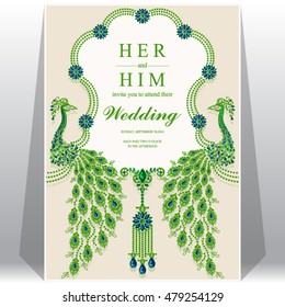 Wedding card, invitation card, or card with abstract background. Islam, Arabic, Indian, Dubai.