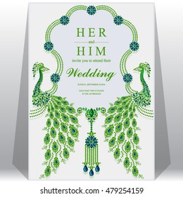 Wedding card, invitation card, or card with abstract background. Islam, Arabic, Indian, Dubai.
