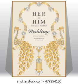 Wedding card, invitation card, or card with abstract background. Islam, Arabic, Indian, Dubai.
