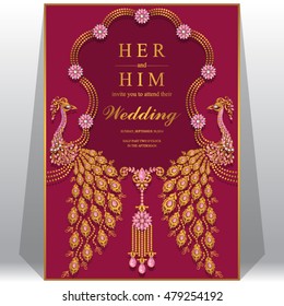 Wedding card, invitation card, or card with abstract background. Islam, Arabic, Indian, Dubai.