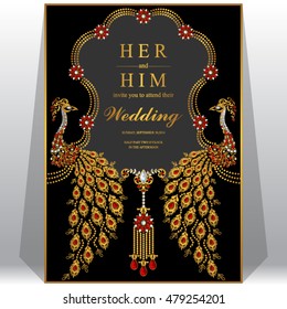 Wedding card, invitation card, or card with abstract background. Islam, Arabic, Indian, Dubai.