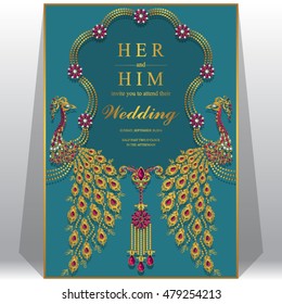 Wedding card, invitation card, or card with abstract background. Islam, Arabic, Indian, Dubai.