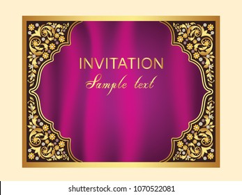Wedding card, invitation card, or card with abstract background.Template frame. Perfect cards for any other kind of design, birthday and other holiday, medallion, indian, arabic,dubai.
