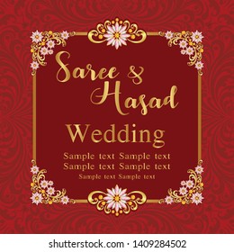 Wedding card, invitation card, or card with abstract background.Template frame. Perfect cards for any other kind of design, birthday and other holiday, medallion, indian, arabic,dubai.