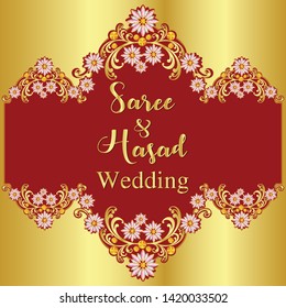 Wedding card, invitation card, or card with abstract background.Template frame. Perfect cards for any other kind of design, birthday and other holiday, medallion, indian, arabic,dubai.