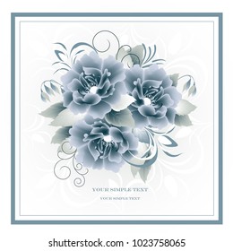 Wedding card or invitation with abstract floral background. Elegance pattern with flowers. Abstract greeting card. Greeting card in grunge or retro style.