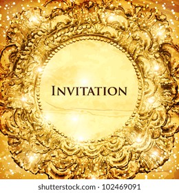 Wedding card or invitation with abstract floral background. Greeting card in grunge or retro style. Elegance pattern with flowers roses, floral illustration in vintage style Valentine
