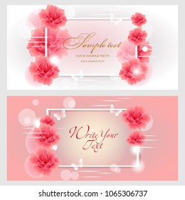 Wedding card or invitation with abstract floral background. Elegance pattern with flowers. Abstract greeting card. Greeting card in grunge or retro style.