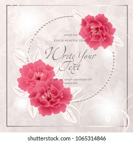 Wedding card or invitation with abstract floral background. Elegance pattern with flowers. Abstract greeting card. Greeting card in grunge or retro style.