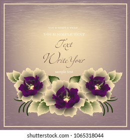 Wedding card or invitation with abstract floral background. Elegance pattern with flowers. Abstract greeting card. Greeting card in grunge or retro style.
