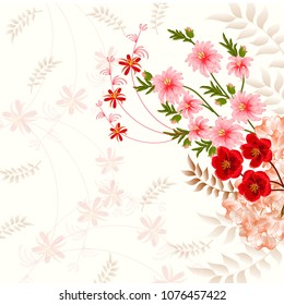
Wedding card or invitation with abstract floral background.
