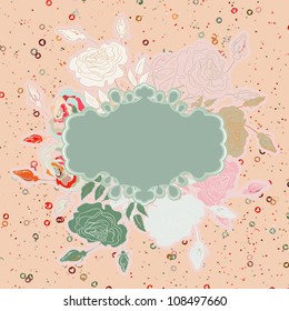 Wedding card or invitation with abstract floral background. EPS 8 vector file included