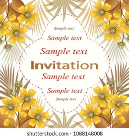 Wedding card or invitation with abstract floral background.


