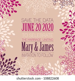  Wedding card or invitation with abstract floral background. Greeting postcard  in grunge or retro vector Elegance pattern with flowers roses floral illustration vintage style Valentine anniversary