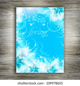 Wedding card or invitation with abstract floral background. Greeting postcard in grunge or retro vector Elegance pattern with flowers roses floral illustration vintage style Valentine anniversary