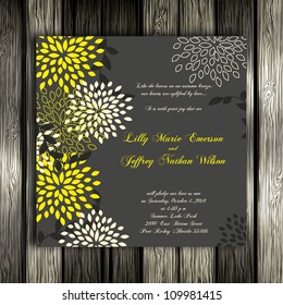 Wedding card or invitation with abstract floral background. Greeting postcard in grunge or retro vector Elegance pattern with flowers roses floral illustration vintage style Valentine anniversary