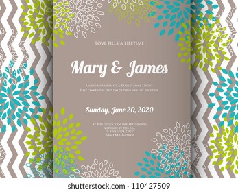 Wedding card or invitation with abstract floral background. Greeting postcard in grunge or retro vector Elegance pattern with flowers roses floral illustration vintage style Valentine anniversary