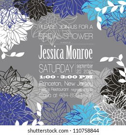 Wedding card or invitation with abstract floral background. Greeting postcard in grunge or retro vector Elegance pattern with flowers roses floral illustration vintage style Valentine anniversary