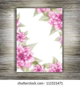 Wedding card or invitation with abstract floral background. Greeting postcard in grunge or retro vector Elegance pattern with flowers roses floral illustration vintage style Valentine anniversary