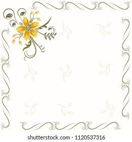 
Wedding card or invitation with abstract floral background.


