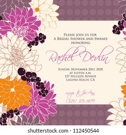 Wedding card or invitation with abstract floral background. Greeting postcard in grunge or retro vector Elegance pattern with flowers roses floral illustration vintage style Valentine anniversary