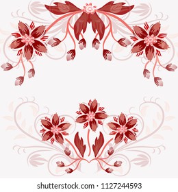 Wedding card or invitation with abstract floral background.

