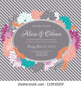 Wedding card or invitation with abstract floral background. Greeting postcard in grunge or retro vector Elegance pattern with flowers roses floral illustration vintage style Valentine anniversary