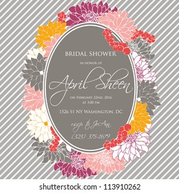 Wedding card or invitation with abstract floral background. Greeting postcard in grunge or retro vector Elegance pattern with flowers roses floral illustration vintage style Valentine anniversary