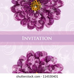 Wedding card or invitation with abstract floral background. Greeting postcard in grunge or retro vector Elegance pattern with flowers roses floral illustration vintage style Valentine anniversary