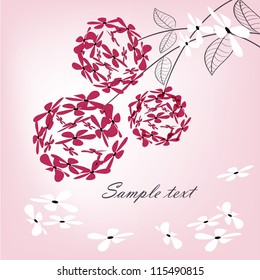  Wedding card or invitation with abstract floral background. Greeting card in grunge or retro style. Elegance pattern with flowers.