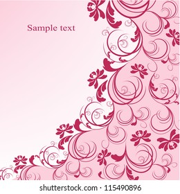  Wedding card or invitation with abstract floral background. Greeting card in grunge or retro style. Elegance pattern with flowers.