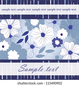  Wedding card or invitation with abstract floral background. Greeting card in grunge or retro style. Elegance pattern with flowers.
