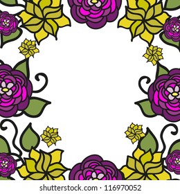 Wedding card or invitation with abstract floral background. Greeting postcard in grunge or retro vector Elegance pattern with flowers roses floral illustration vintage style Valentine anniversary
