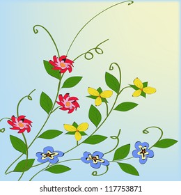 Wedding card or invitation with abstract floral background. Greeting postcard in grunge or retro vector Elegance pattern with flowers roses floral illustration vintage style Valentine anniversary