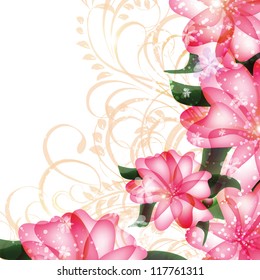 Wedding card or invitation with abstract floral background. Greeting postcard in grunge or retro vector Elegance pattern with flowers roses floral illustration vintage style Valentine anniversary
