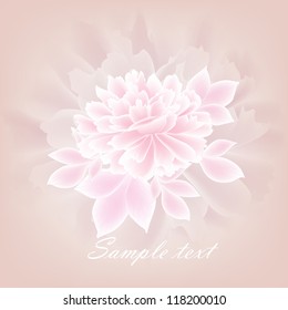 Wedding card or invitation with abstract floral background. Abstract greeting card.