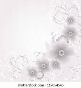 Wedding card or invitation with abstract floral background. Abstract greeting card.