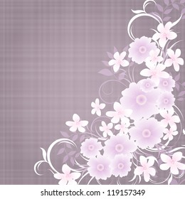 Wedding card or invitation with abstract floral background. Abstract greeting card.